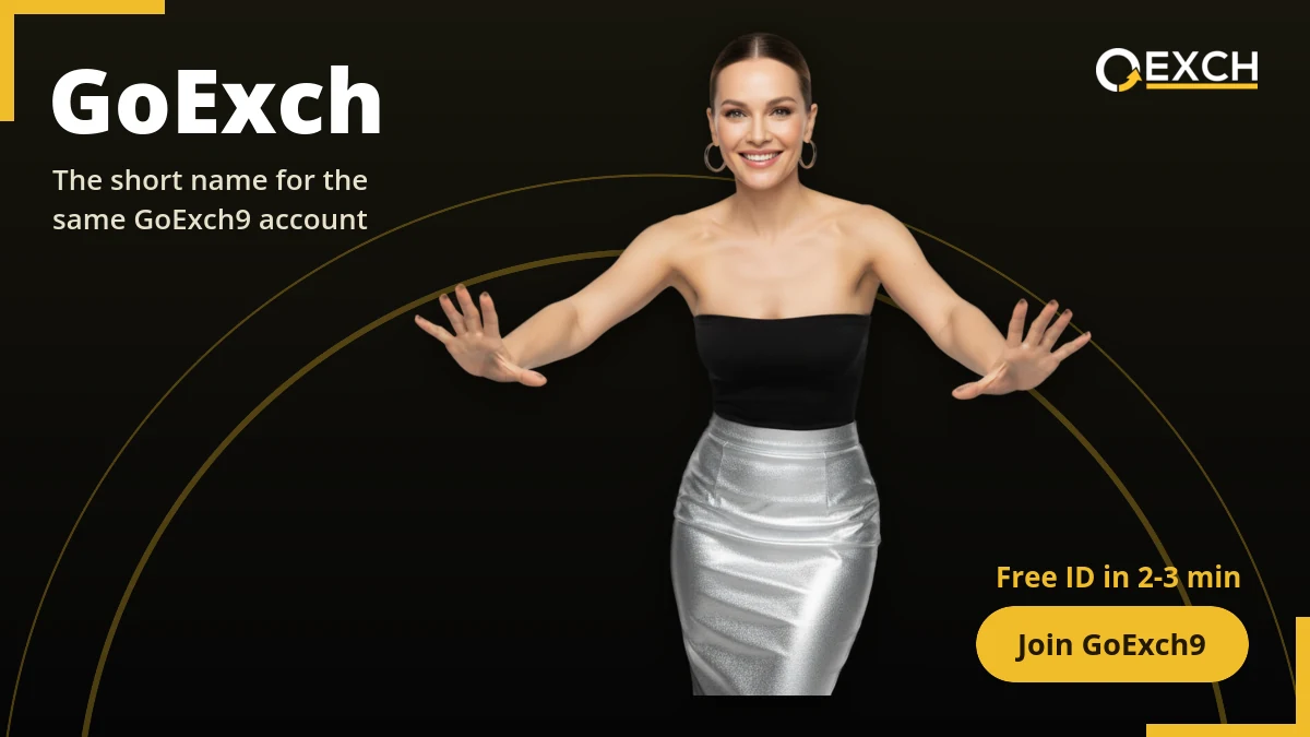GoExch short name banner with a welcoming model and a Join GoExch9 button